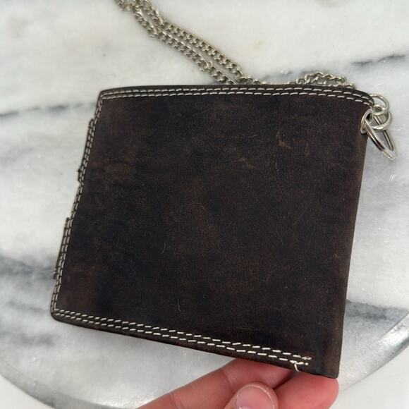 NWT Arrigo dark brown leather chain wallet - Picture 3 of 6